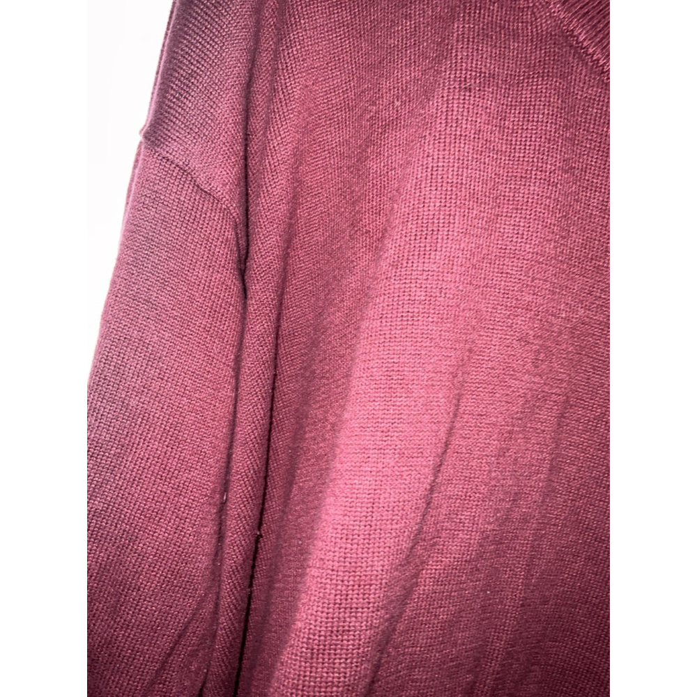 Michael Kors Merlot Lightweight Sweater Gold Buttons Large - Picture 7 of 9
